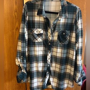 Plaid Button-Up Shirt